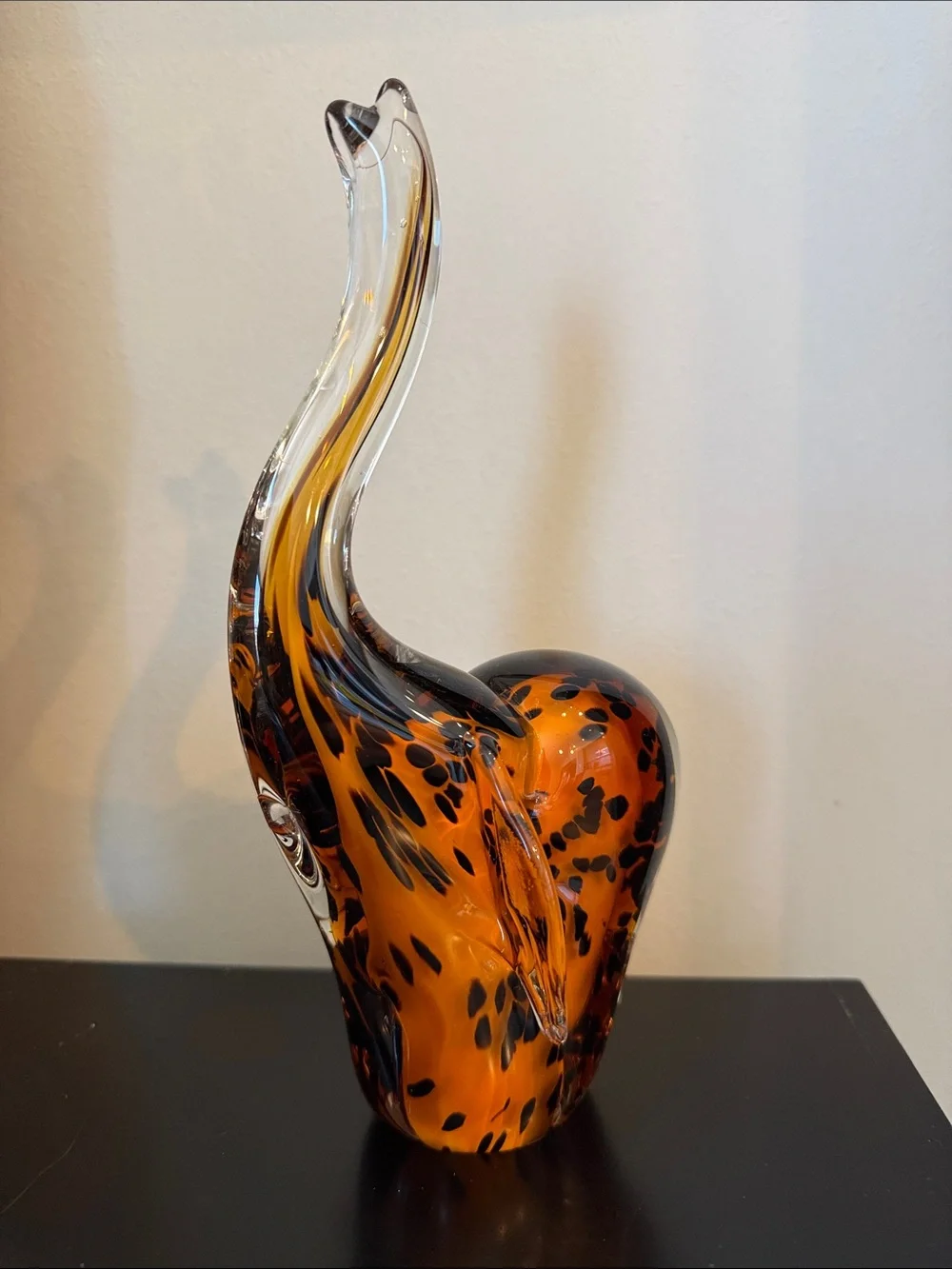 Vintage Murano Style Art Glass Elephant Figurine